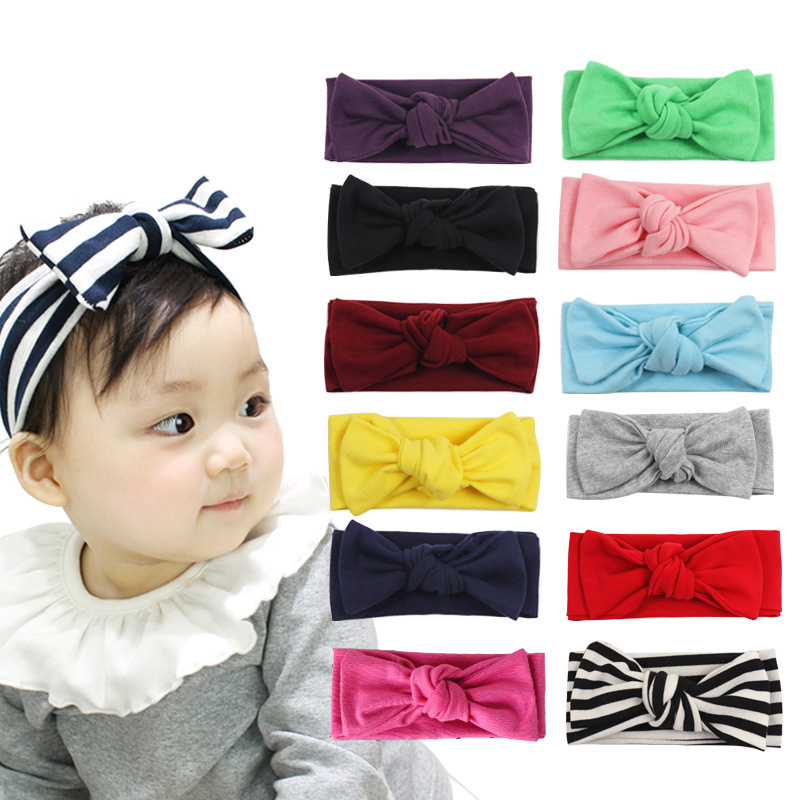 

Baby Girl Headbands Baby Toddler Turban Solid Headband Hair Band Girl Bows Hair Accessories Headwear Headband for Girls, White