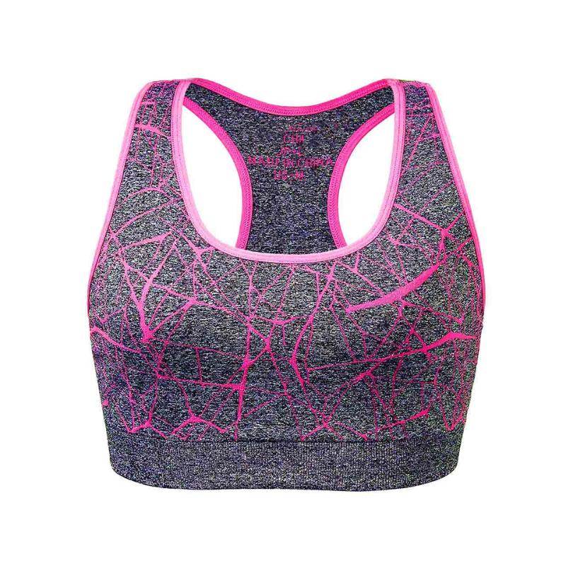 

Women Yoga Running Fitness Tops Shockproof Sports Bra Stretch Push Up Padded Fitness Vest Breathable Seamless Underwear, White