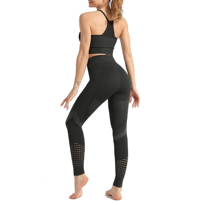 

2PCS/Set Seamless Fitness Women Yoga Suit High Stretchy Workout Sport Set Sports Bra High Waist Sports Legging Gym Running Set, Bra set-light