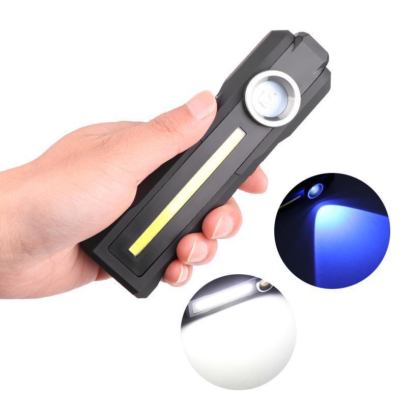 

LED+COB Purple Light Torch USB Charging Strong Working Folding Lamp with Magnet