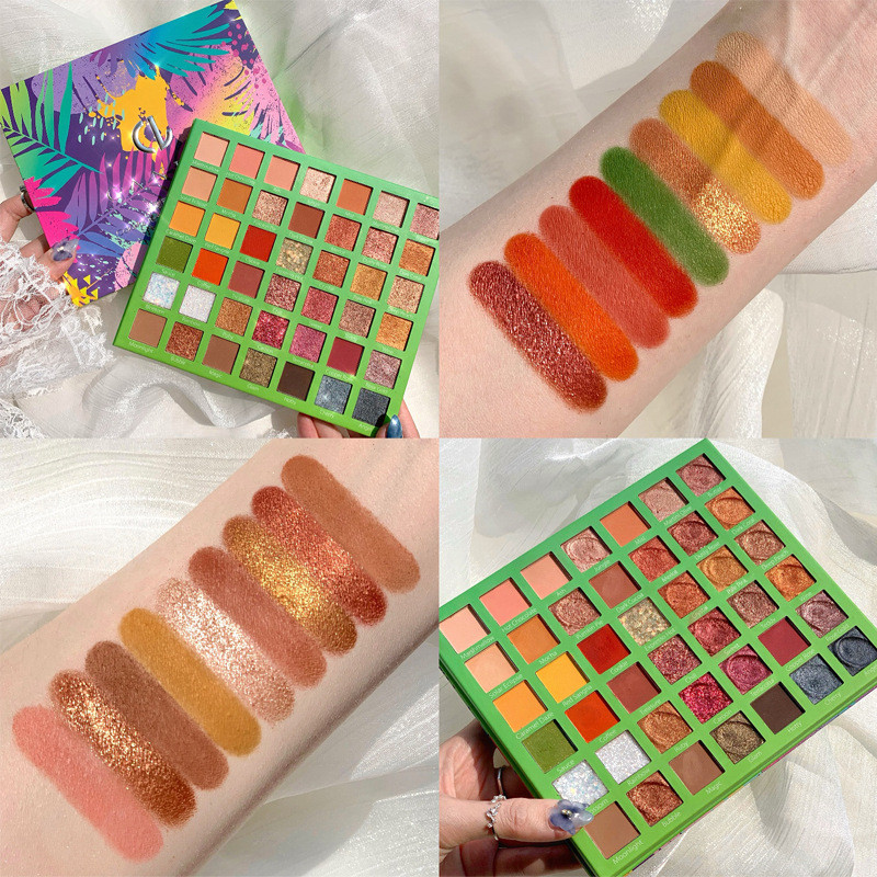 

42 Colors Rainforest Tropical Eyeshadow Palette Glitter Eyeshadow Pallete Shimmer Eye shadow Pallete Eyes MakeUp Powder, 1 piece