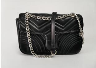 2022 Silver chain hot selling Marmont messenger bag 446744 handbag high quality PU leather handbag leather women's Silver chain shoulder bag-image-557092933