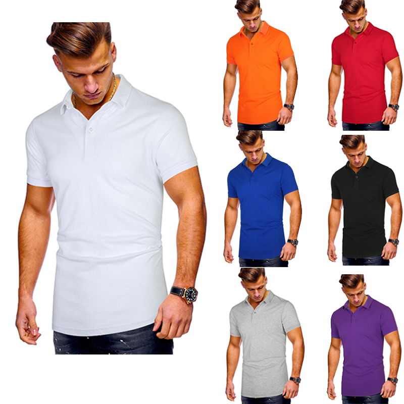 

2020 summer new European and American men' shirt short-sleeved shirt Slim business lapel