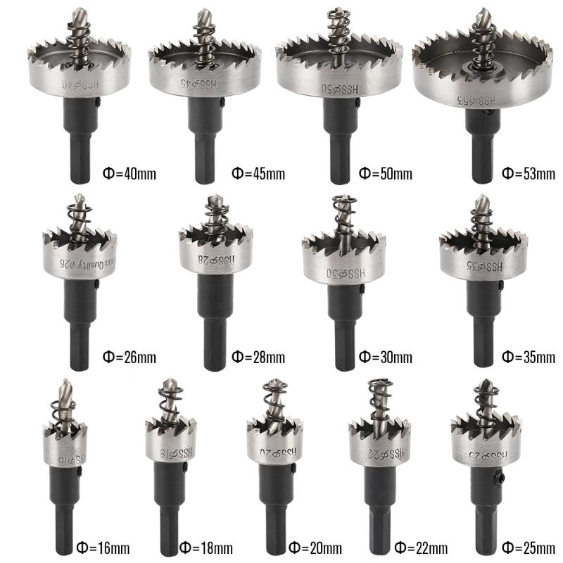 

13PCS HSS Drill Bit Set High Speed Steel Carbide Tip Hole Saw Tooth Cutter Metal Drilling Hand Woodwork Cutting Carpentry Crowns