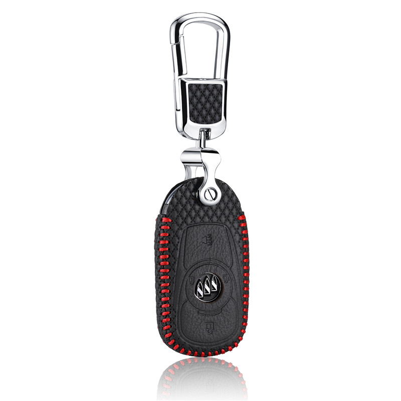 

luckeasy Leather Key Cover for Buick Envision 20T 2017 car holder case key3, Pink