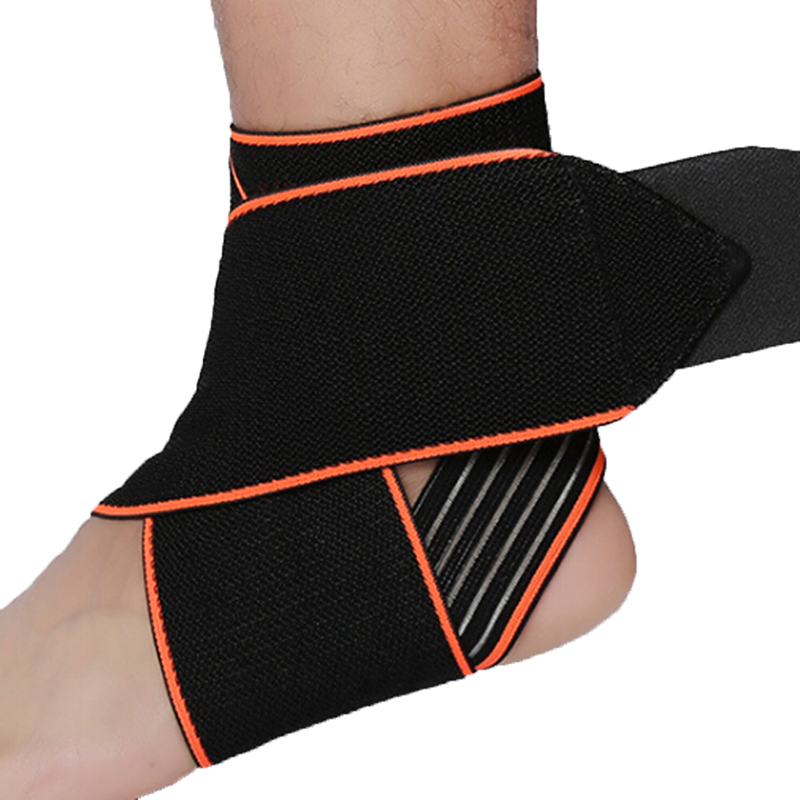 

1 Pcs Pressurizable Bandage Ankle Support Protect Foot Basketball Football Badminton Anti Sprain Ankle Guard Warm Brace Nursing, Black
