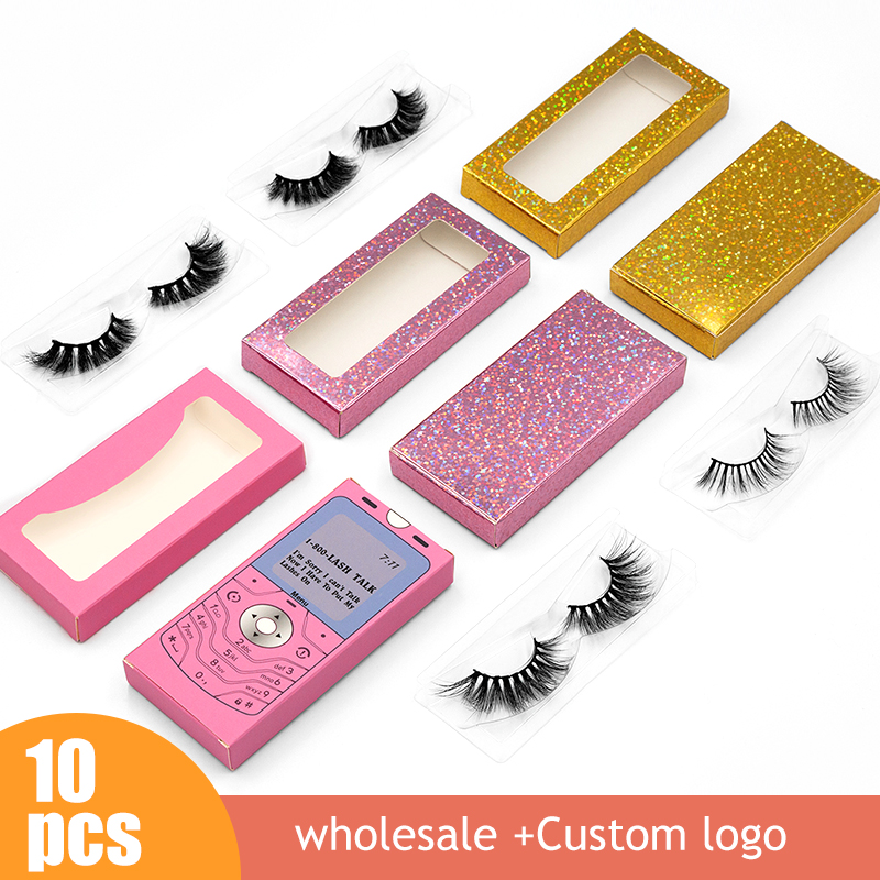 

10/100 box wholesale paper eyelash packaging box lash boxes packaging custom logo DIY custom flash packing