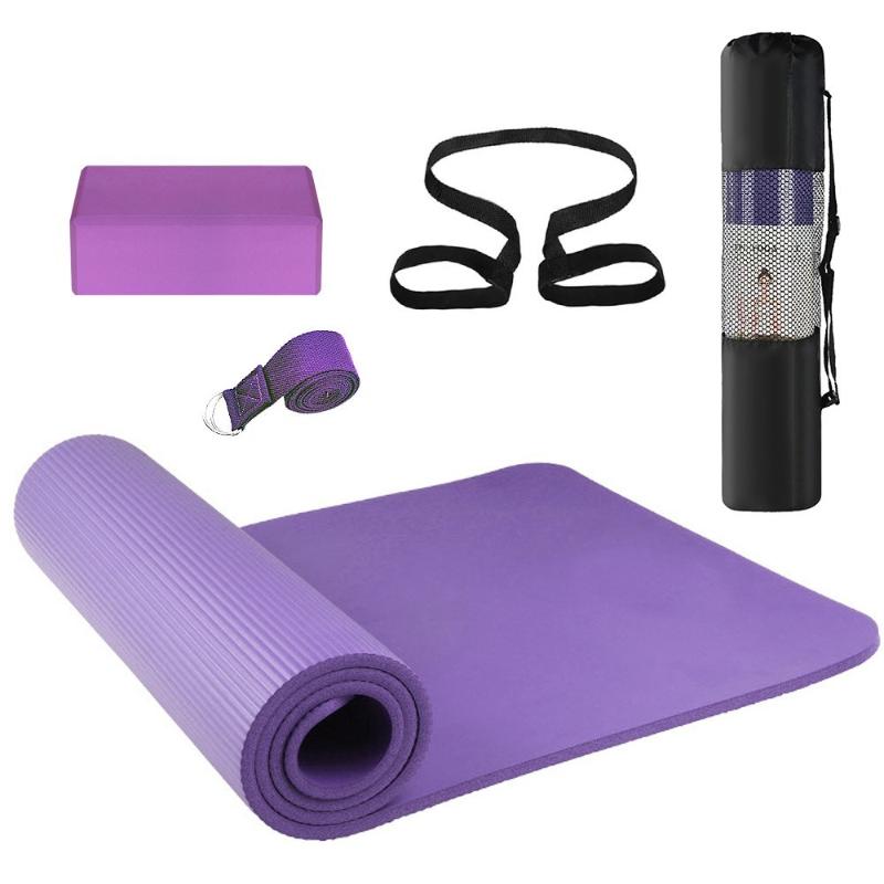 

186 * 61cm NBR Yoga Mat Strap Bag Yoga Block Stretching Strap Non Slip Carpet Mat Outdoor Gym Exercise Fitness, Black