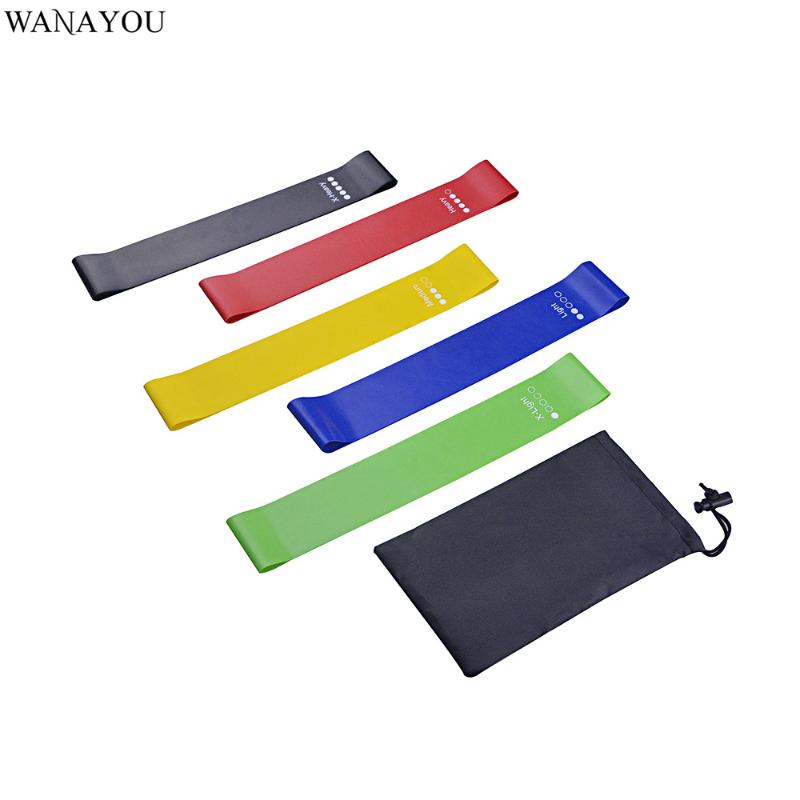

WANAYOU 5PCS Latex Yoga Resistance Band,Stretching Loop with Storage Bag Fitness Equipment,5Levels Elastic Workout Gym Pull Rope