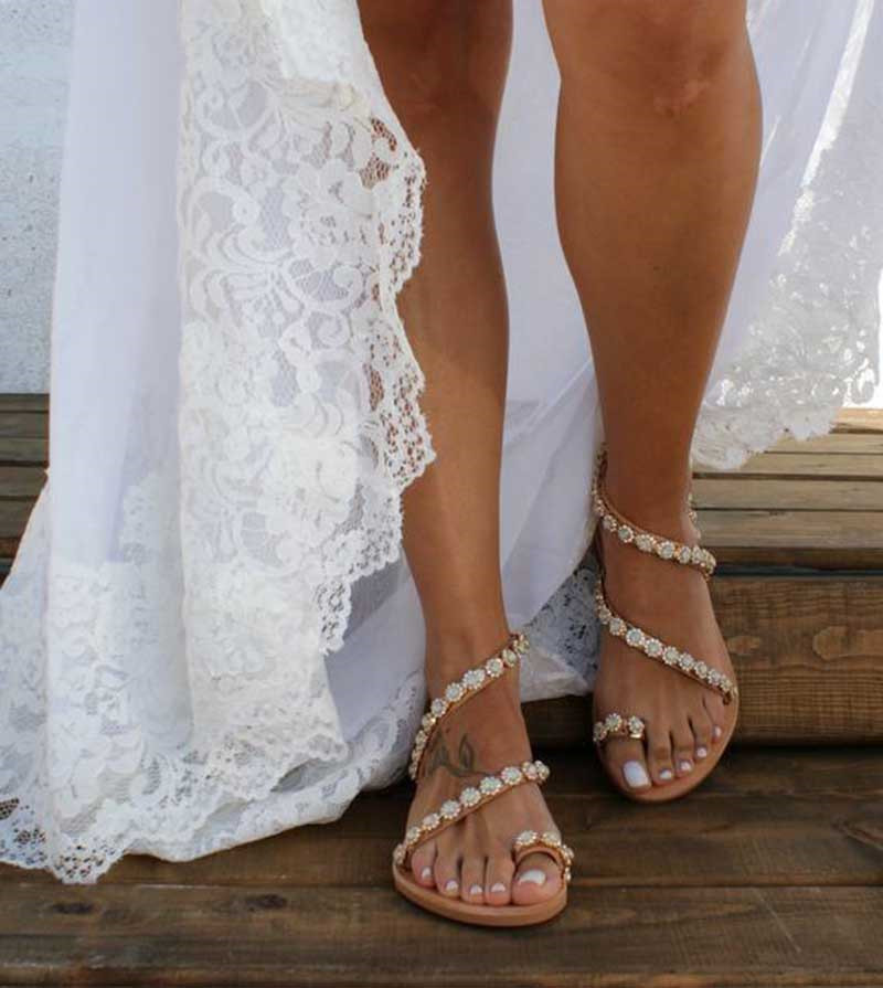

2020 new fashion solid Women platform sandals summer shoes flat pearl sandals comfortable string bead slippers women casual size 35 - 43, Black
