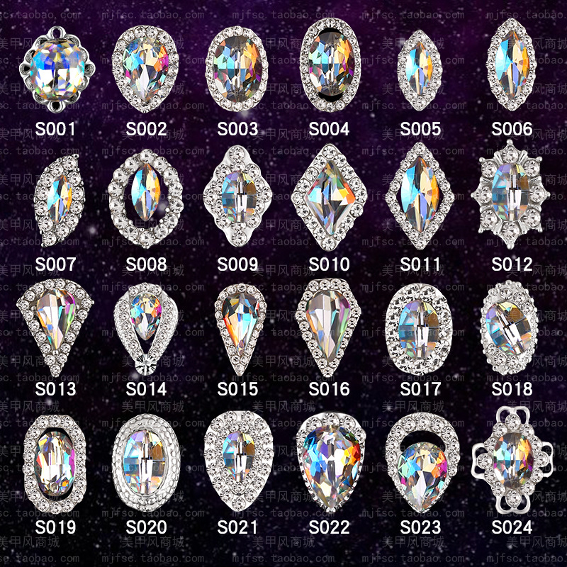 

76 Styles 3D Nail Art decorations nails diamond Rhinestone sticker Special shape Glass Manicure Accessories