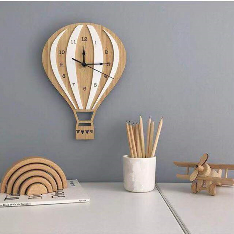 

Nordic Style Silent Large Wood Wall Clocks Digital Wall Clock Non Ticking For Home Nursery Loft Kindergarten Decoration Props