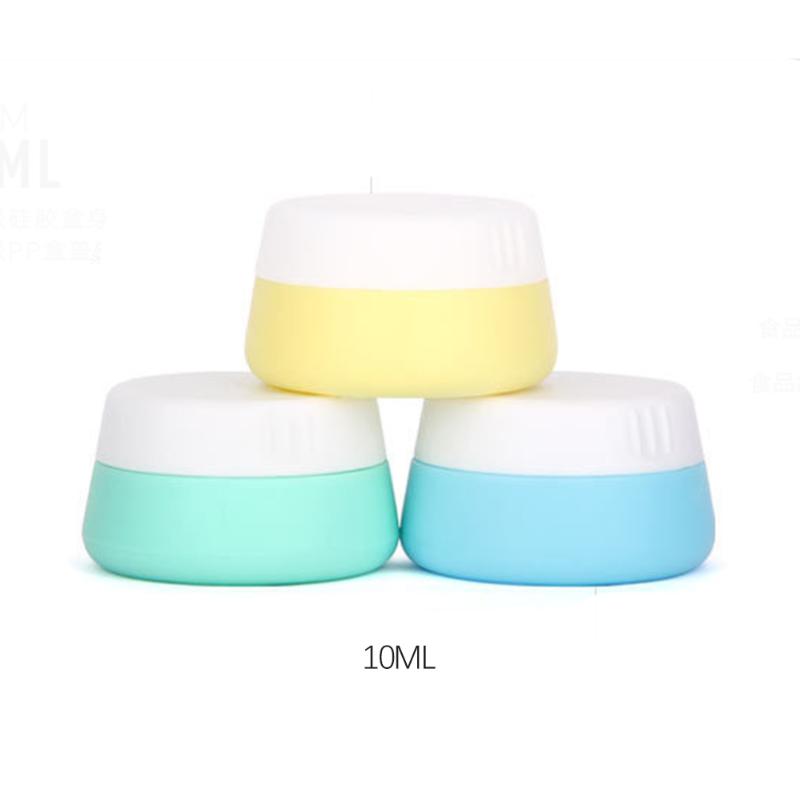 

3pcs/set Reusable Round Cosmetic Cream Jars Empty Silicone Lotion Box Pot Makeup Leakproof Travel Containers Portable Face Care