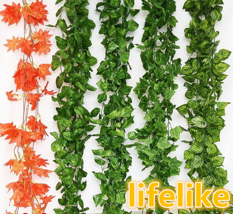 

1Pcs Artificial Fake Hanging Artificial Decoration Vine Rattan Leaf Plants Home Decor Flowers plants fake
