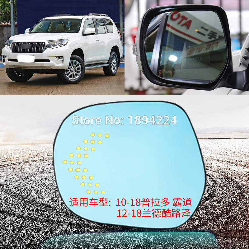 For Toyota PRADO 2010-2018 Car Rearview Mirror Wide Angle Blue Mirror Arrow LED Turning Signal Lights-image-562690316