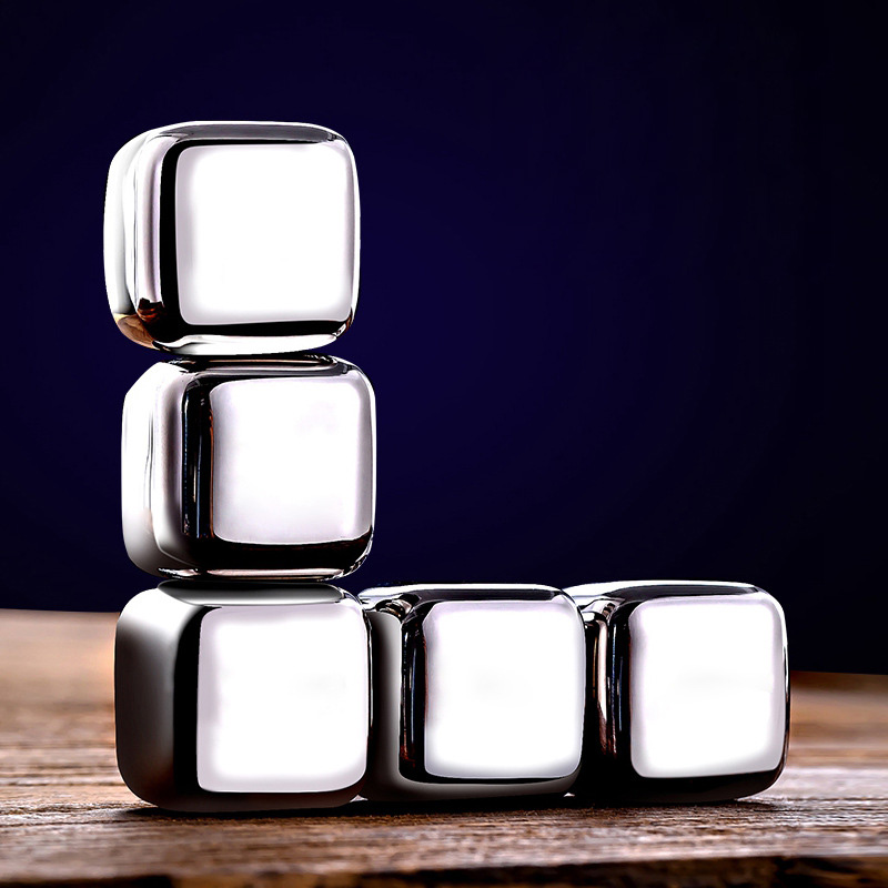 

Food grade stainless steel Ice wine stone Whiskey Chilling Stones Cubes with ice tong home party Barware Coolers drop ship