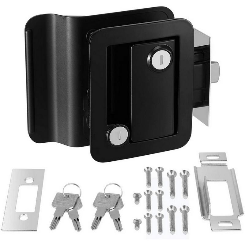 

Black RV Entry Door Lock Handle Knob W/ Deadbolt Camper Travel Trailer Latch Key R3 Mechanical Door Lock Camper Car Push