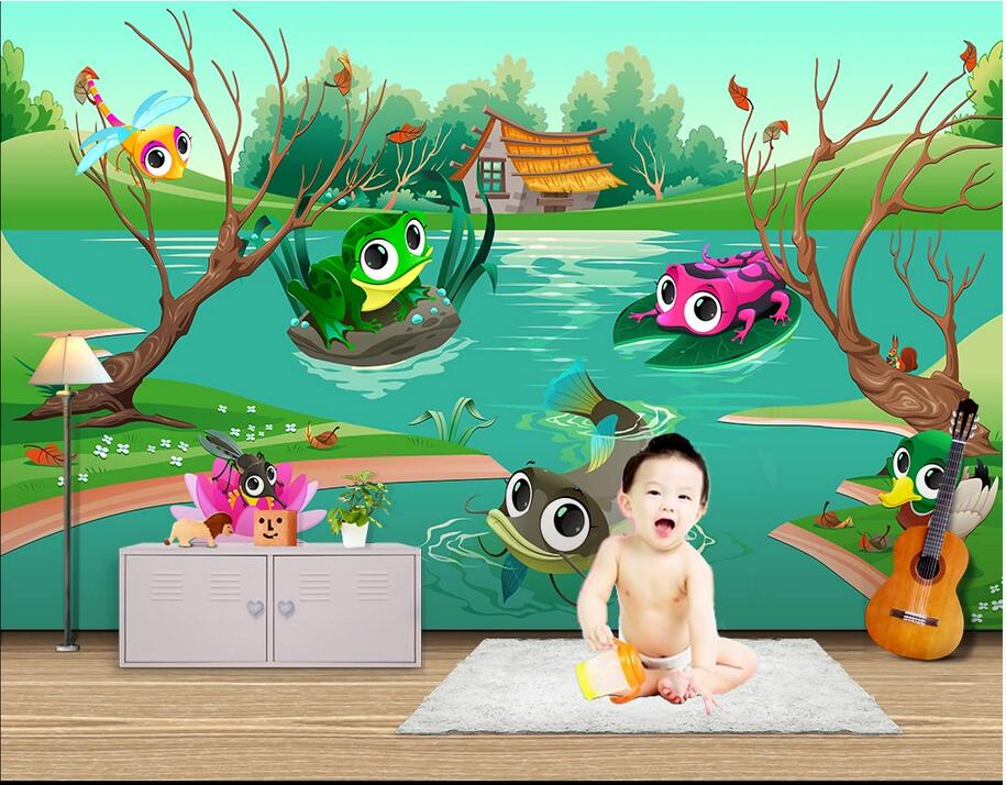 

3d room wall paper custom photo non-woven mural Animal children room kindergarten background decoration mural wallpaper for walls in rolls, Non-woven fabric