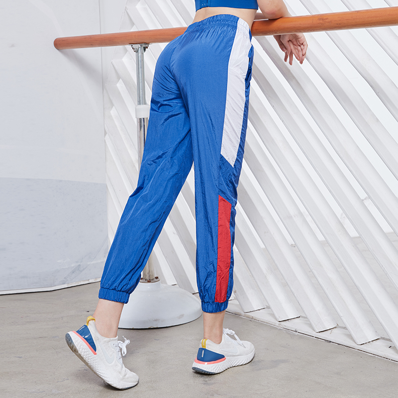 

Women Loose Thin Sweatpants Nylon Running Trouser Spliced Colors Quick Dry Workout Training Pants, Fbf9192