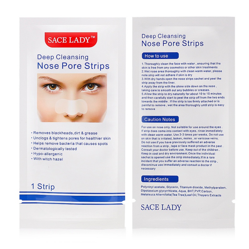 SACE LADY Black Dots Mask Nose Strip Blackhead Remover Nasal Sticker Sheet Mask For Face Black Head Nose Deep Cleaning Skin Care-image-558977482