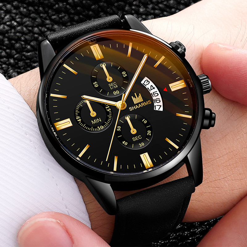 

2020 Relogio Masculino Watches Men Fashion Sport Stainless Steel Box Leather Strap Watch Quartz Business Wristwatch Reloj Hombre