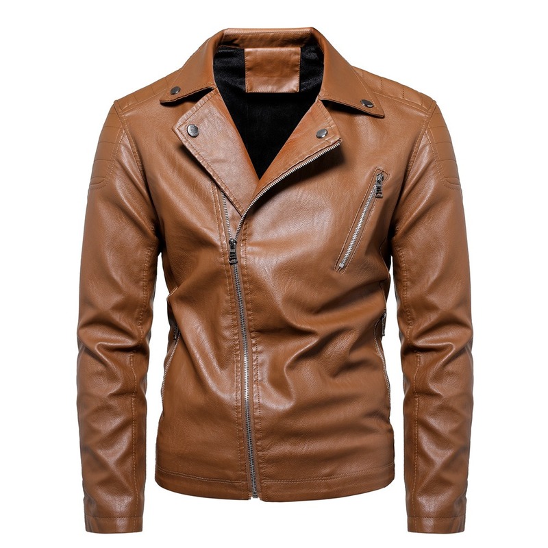 

Men's Jacket Spring 2020 Autumn Plus Size Pu Coat Motorcycle Leather Jackets Chaqueta Cuero Hombre N2627 KJ4094, Black