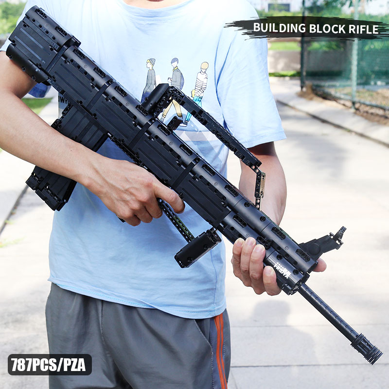 Mouldking QBZ 95 Automático Rifle Arma Arma Construindo Armas De Montagem 14005 787 + PCS Série Militar Bricks Boys Brinquedos Presentes