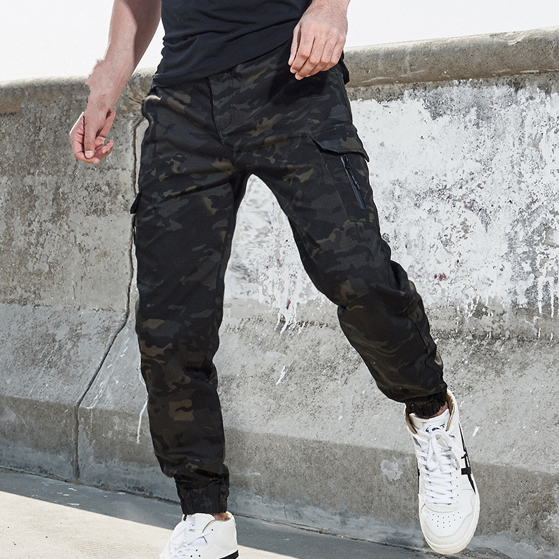 

Waterproof Camouflage Tactical Pants War Game Cargo Pants Men' Long Trousers Army Active Ankle Length, Black