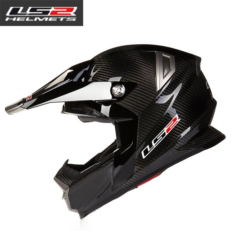 

Top quality Authentic LS2 cross-country motorcycle helmet professional MX415 off-road helmets carbon fiber helmets male ECE, Black carbon fiber