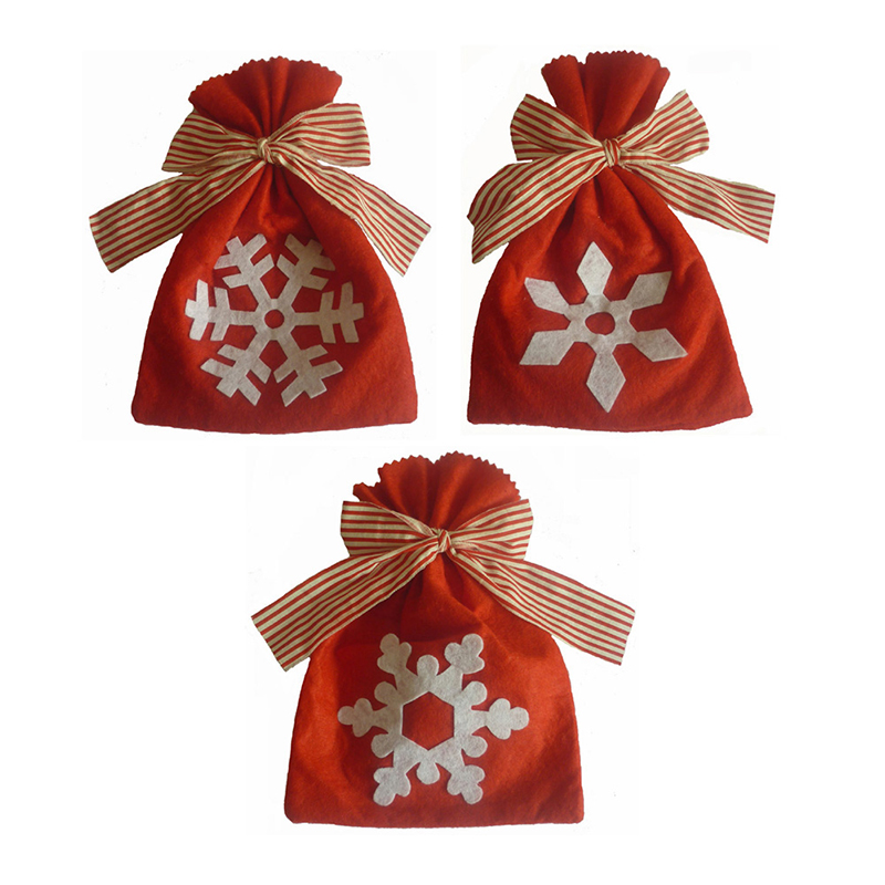 

1Pc Merry Christmas Gift Bags Snowflake Packing Bags Kids Candy Bag Gift Cloth Holders For Holder Christmas Festive Supplies