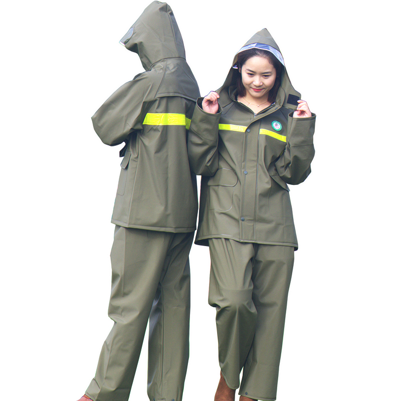 

Women Waterproof Raincoat Suit Jacket Wet Weather Gear Reusable Overalls Cover Impermeable Veste Pluie Rainwear with Hood EB50YY