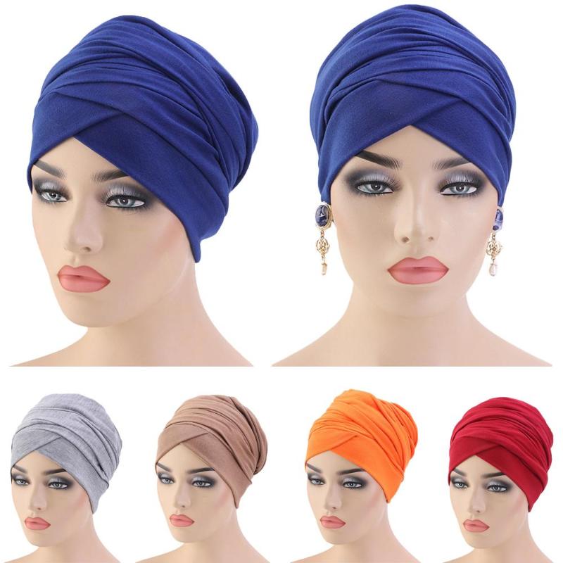 

New Muslim Long Tail Scarf Hat Women Turban Chemo Cap Hair Loss Islamic Headwrap Head Cover Wrap Caps Headwear Dubai Arab Bonnet
