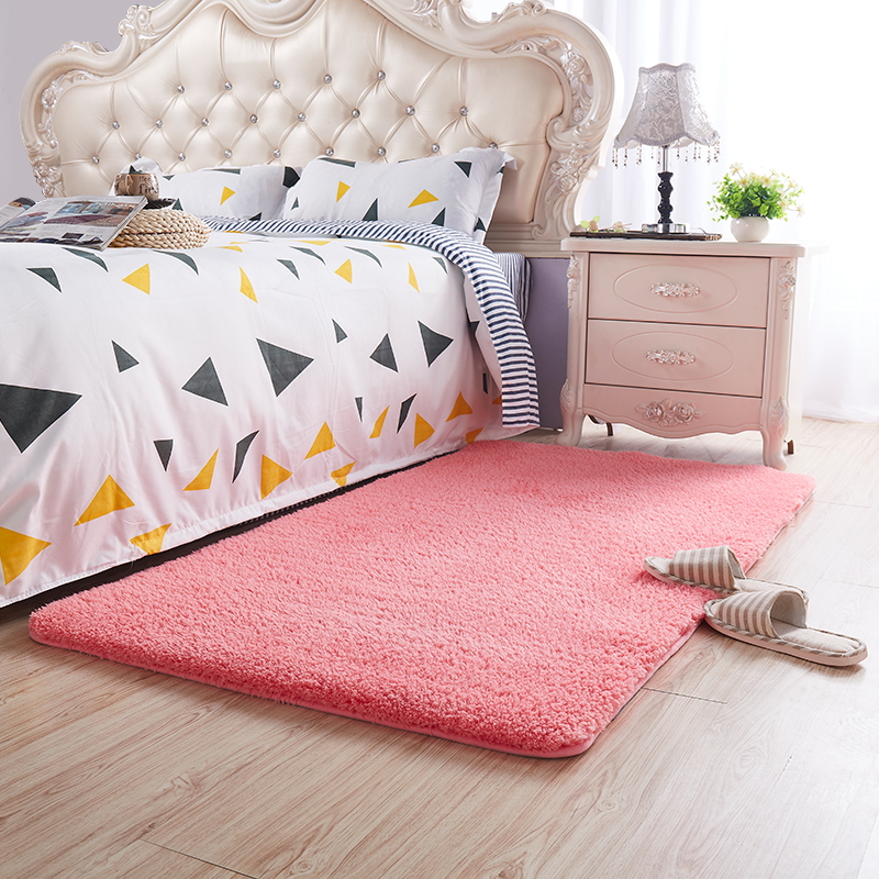 

long hair Thickened washed silk hair non-slip carpet living room coffee table blanket bedroom rugs bedside mat WY71109, Blue