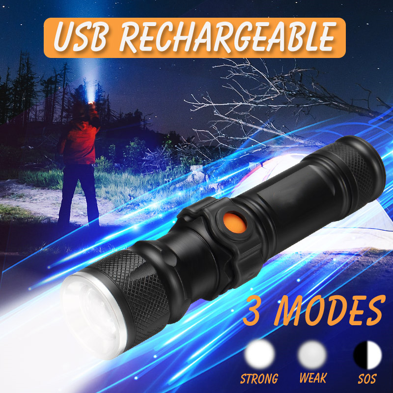 

T6 USB Rechargeable LED 10X zoom Power Work Spot Light Lamp