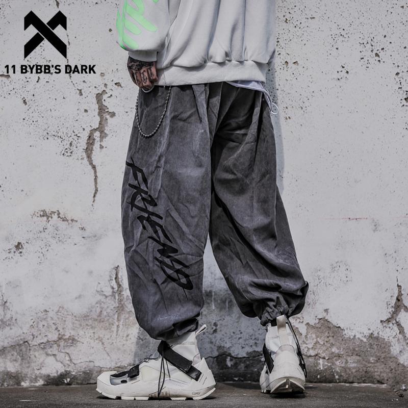 

11 BYBB' DARK Hip Hop Tactical Pants Men 2020 Elastic Waist Harem Sweatpants Pants Streetwear Oversize Casual Joggers Trousers, Black