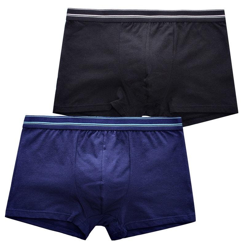 

2pcs/lot Boxers Short Men Cuecas Men' Underpants Bragas Hombre Breathable Cotton Solid Flexiblep Shorts 4M18, Brown
