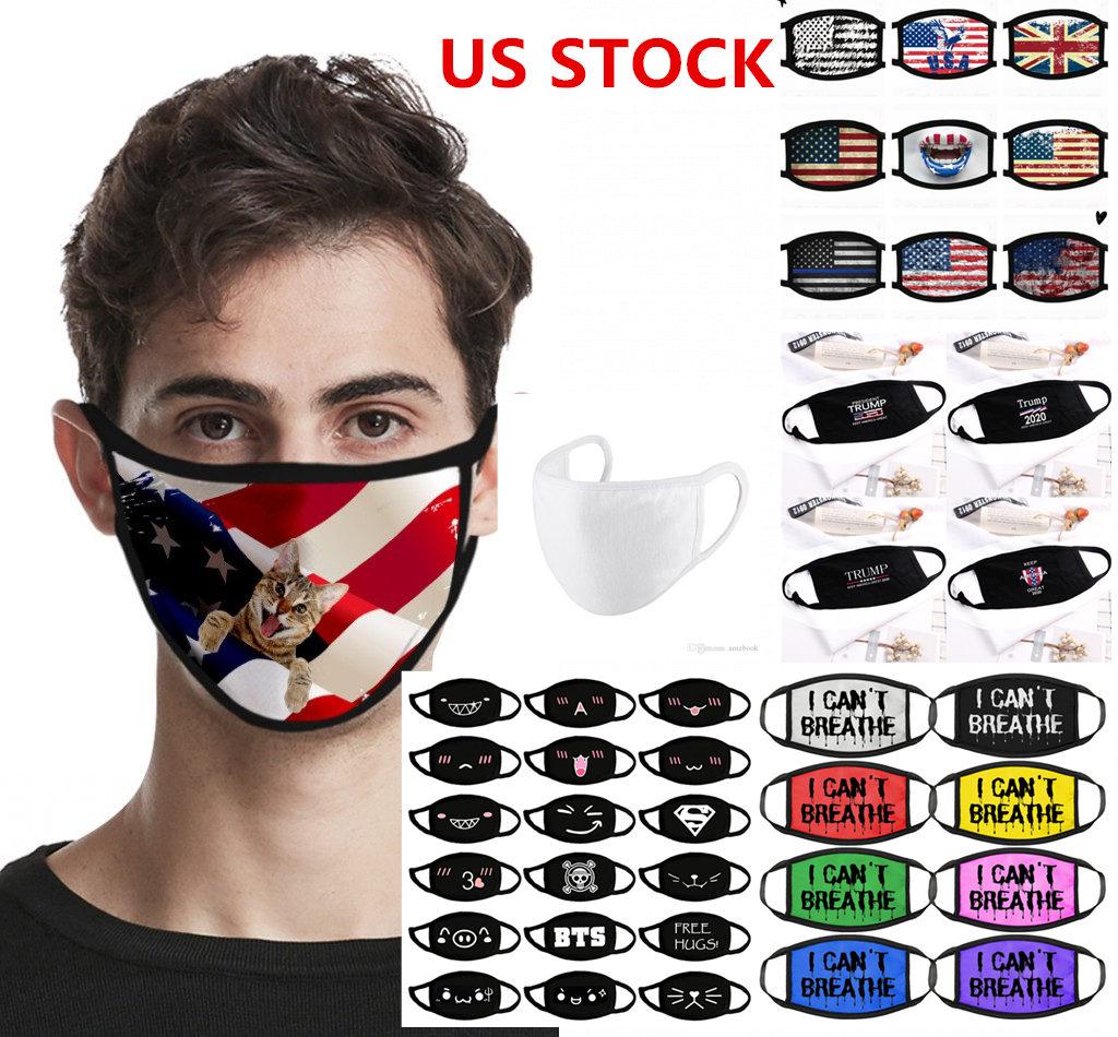 

US STOCK, Designer Mask Anti Dust Face Mask Black Lives Matter Cotton for Cycling Cotton Flag Washable Reusable Cloth Masks, Multi