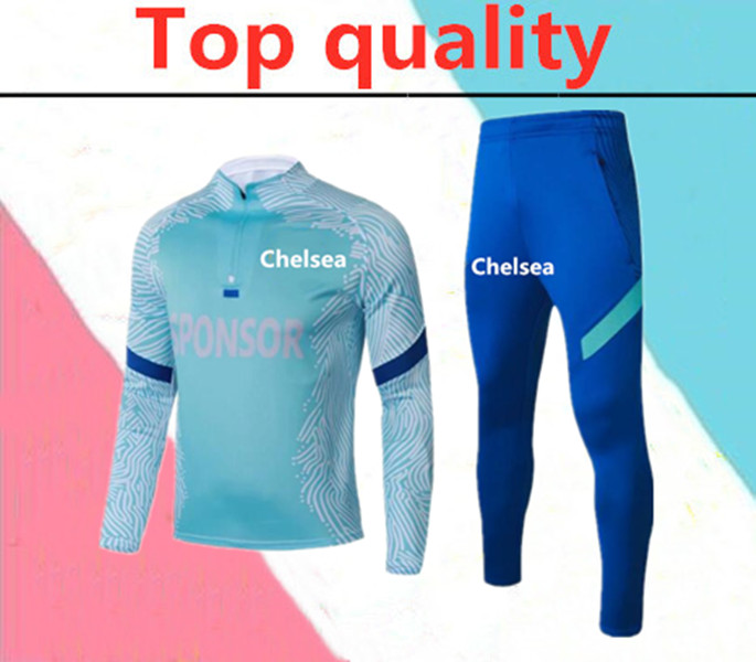

2020 HAZARD adult training suit soccer tracksuit 2020 2021 PEDRO FABREGAS WILLIAN KANTE half zipper jacket tracksuit, Black