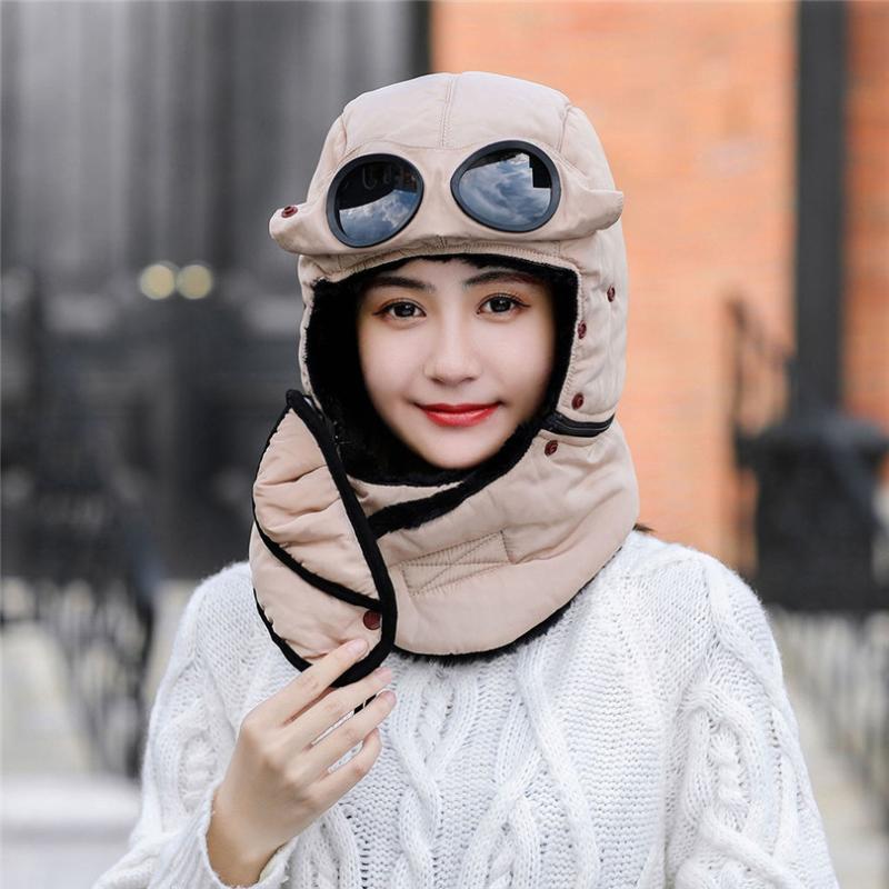 

Winter warm cycling cap Men And Women Bicycle Ear Protector And Thicker Windproof Warm Cotton Cap Cycling equipment #4n19, Black