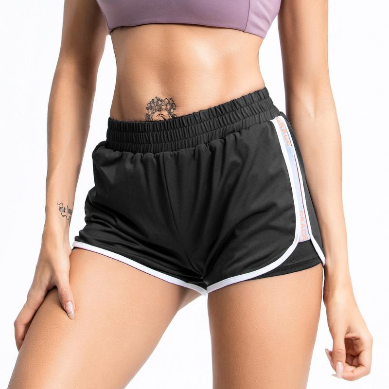 

Yoga Short Sexy high Waisted Seamless Sport Shorts Women Workout Push Hips Gym Fitness Leggings Elastic Quick Dry Running Shorts, Black