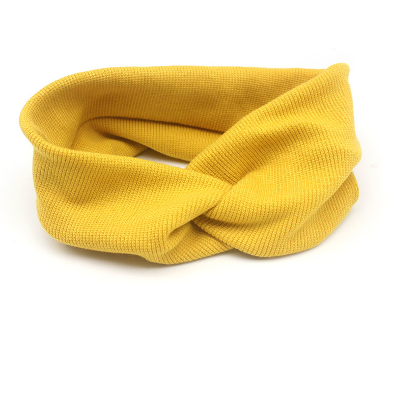 

Baby Hair Accessories Lovely Flower Baby Headband Headwrap Elastic Gilrs Hair Bands Turban Wide Solid Color Hairband, Yellow