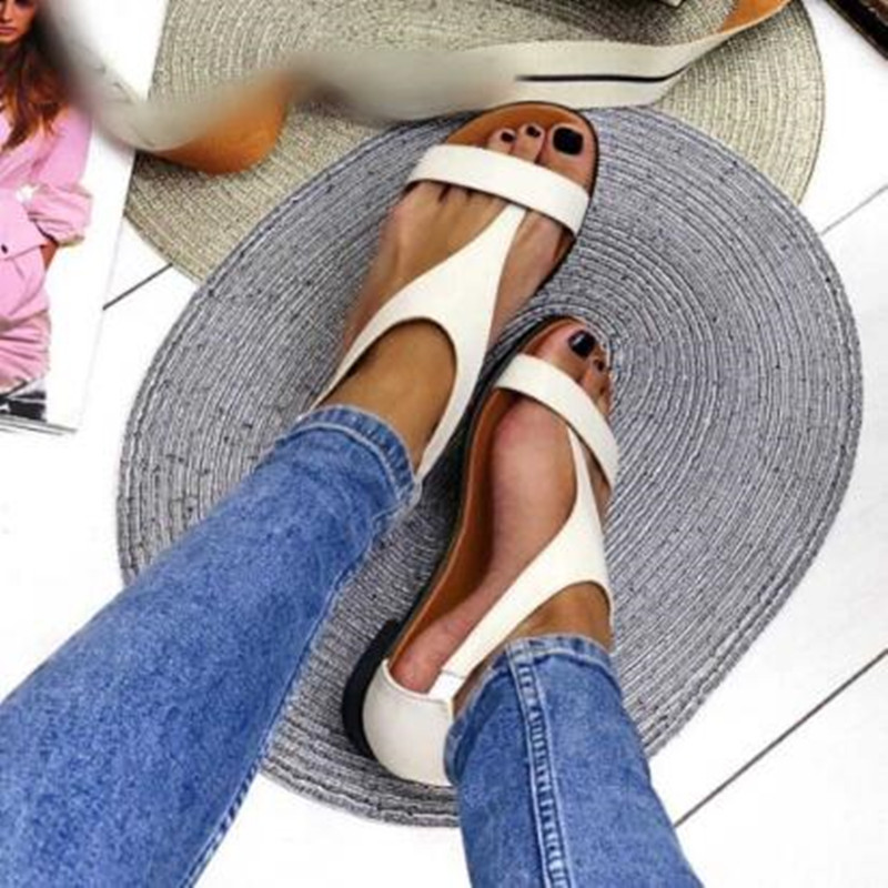 

Women Summer Beach Flat Sandals 2020 New Plus Size Casual Light Shoes Open Toe Gladiator Slip On Fashion Beach Ladies Sandals, Pink