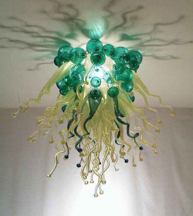 

Lamps Design Modern LED Crystal Ceiling Light Green Murano Glass Blown Bubble Chandelier Lighting Indoor Hotel Lights Girban Brand