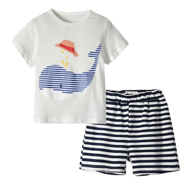 

100% Cotton Baby Clothes Set for Boys Newborn Outfit Set Baby Shirts With Short Sleeve and Shorts Boy pajamas, Blue