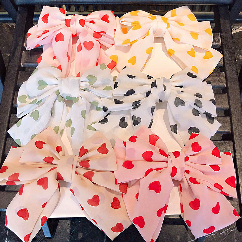 

New Cute Two Layers Heart Big Bow Ribbon Hairpins For Women Girls Sweet Headband Hair Clips Barrettes Fashion Hair Accessories