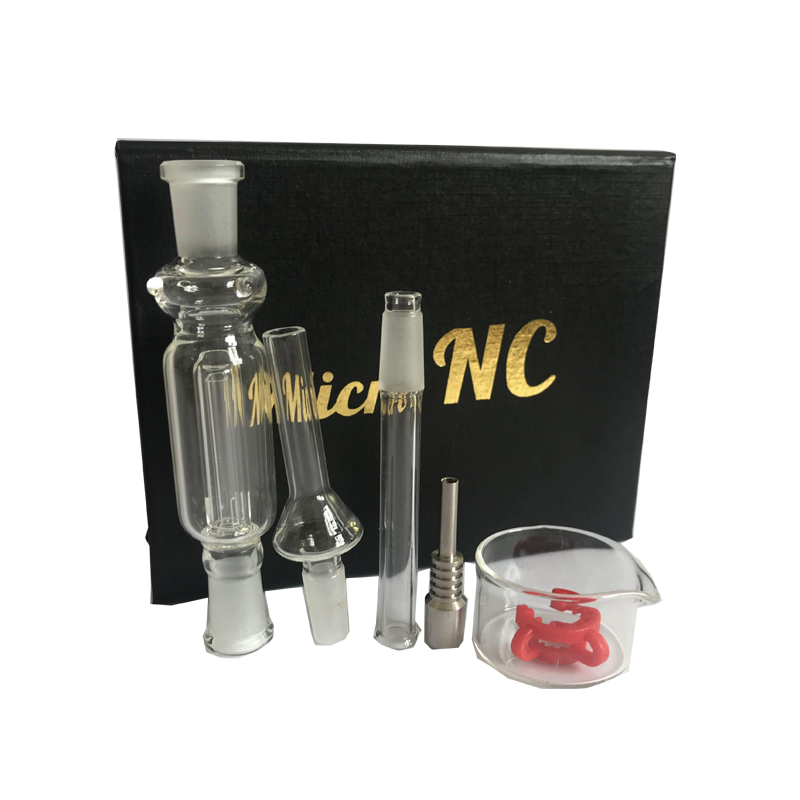 

Nectar Collector kit 10mm Glass Pipe kits With Domeless glass Nail stainless steel Tip happywater pipe in black Gift Box free delivery, White