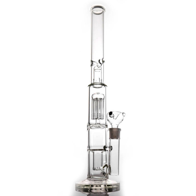 

Hookahs 18 inches tall bong 8 arm tree Perc glass pipe 5mm Transparent water pipes with accessories