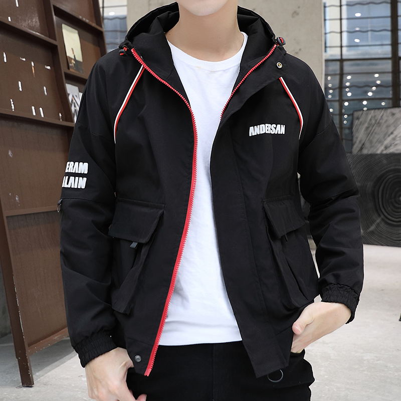 

New Arrival Autumn Mens Jacket Brand Casual Fashion Mens Spring Jackets Hooded Outerwear Coats For Male jaqueta masculina -5XL, Black