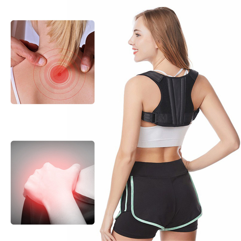 

Brace Support Belt Adjustable Back Posture Corrector Clavicle Spine Men Women Back Shoulder Lumbar Posture Correction Orthosis, As pic