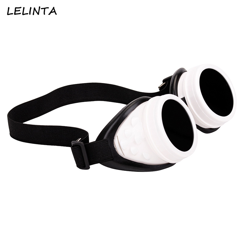 

LELINTA Eyewear White Frame Goggles Steampunk Glasses Clear Lens Cosplay Men Women Vintage Glasses Welding Gothic Cool Eyewear